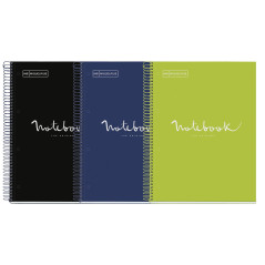 PACK 3 CUADERNOS MIQUEL RIUS NOTEBOOK 1 ESPIRAL "EMOTIONS" 80h A4 5x5 INTENSOS