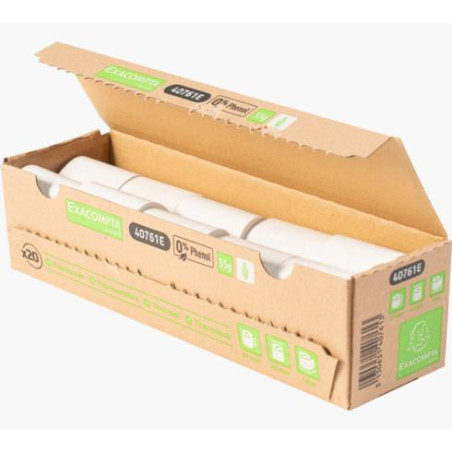 CAJA 20 ROLLOS PAPEL TÉRMICO EXACOMPTA 57x40mm SIN FENOL