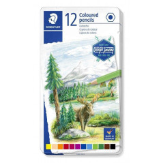 CAJA DE METAL 12 LÁPICES STAEDTLER COLOR 146C "DESIGN JOURNEY"