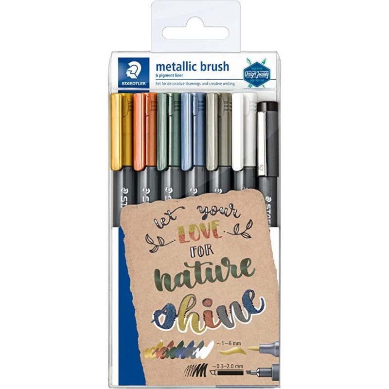 ESTUCHE 5 ROTULADORES STAEDTLER METALLIC BRUSH