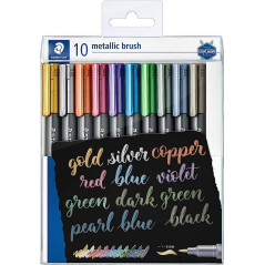 ESTUCHE 10 ROTULADORES STAEDTLER METALLIC BRUSH