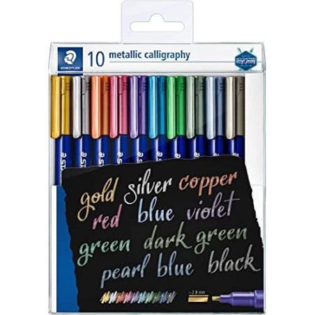 ESTUCHE 10 ROTULADORES STAEDTLER METALLIC CALLIGRAPHY
