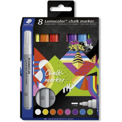 ESTUCHE 8 ROTULADORES STAEDTLER LUMOCOLOR CHALK MARKER