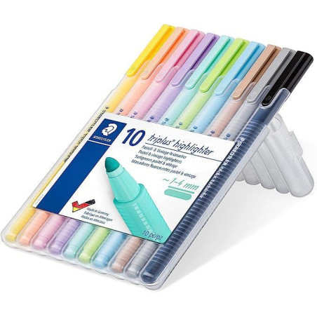 ESTUCHE 10 ROTULADORES STAEDTLER TRIPLUS HIGHLIGHTER PASTEL & VINTAGE