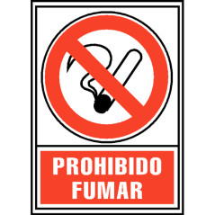 PLACA NORMALIZADA ARCHIVO 2000 PVC "PROHIBIDO FUMAR"