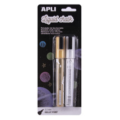 BLÍSTER 2 ROTULADORE APLI LIQUID CHALK PUNTA CÓNICA