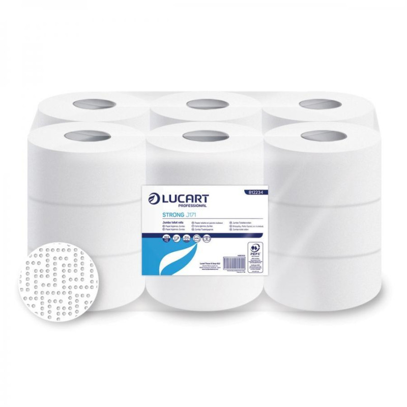 PACK 18 ROLLO PAPEL HIGIÉNICO LUCART STRONG J171 JUMBO PACK 18 ROLLO PAPEL HIGIÉNICO LUCART STRONG J171 JUMBO