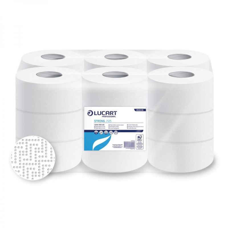 PACK 18 ROLLO PAPEL HIGIÉNICO LUCART STRONG J125 JUMBO