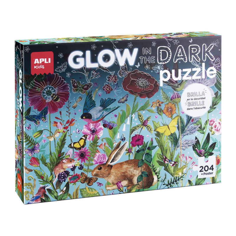 PUZZLE APLI KIDS "GLOW IN THE DARK FLORES"