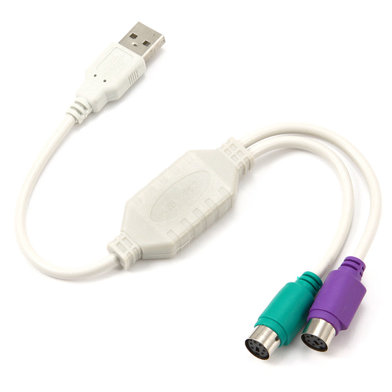 UAPS12 CABLE PS/2 0,3 M 2X 6-P MINI-DIN USB A BLANCO
