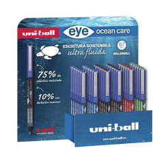 EXPOSITOR 36 ROLLER UNI-BALL EYE UB-157/3D "OCEAN CARE" 4 COLORES