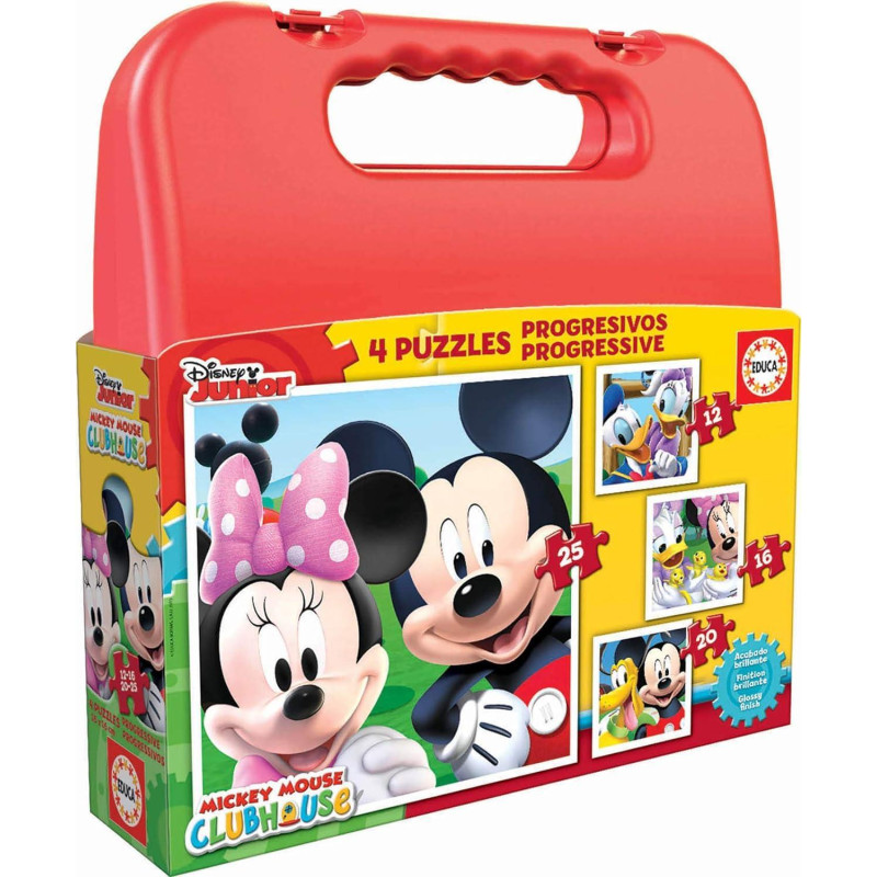 MALETÍN 4 PUZZLE EDUCA "MICKEY MOUSE"