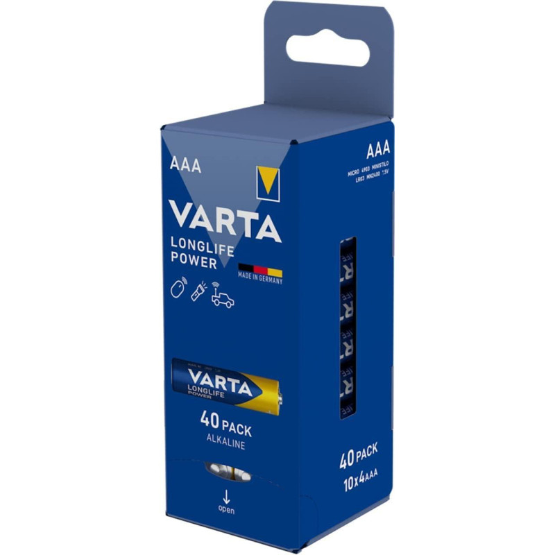 PACK 40 PILAS VARTA AAA LONGLIFE LR03 1,5V PACK 40 PILAS VARTA AAA LONGLIFE LR03 1,5V