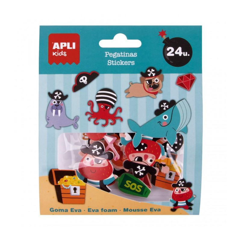 BLÍSTER 24 PEGATINAS APLI KIDS "PIRATAS" BLÍSTER 24 PEGATINAS APLI KIDS "PIRATAS"