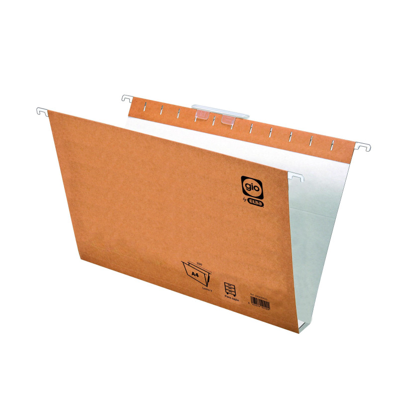 CAJA 25 CARPETAS COLGANTES GIO CRISTAL KRAFT Fº 30mm CAJA 25 CARPETAS COLGANTES GIO CRISTAL KRAFT Fº 30mm