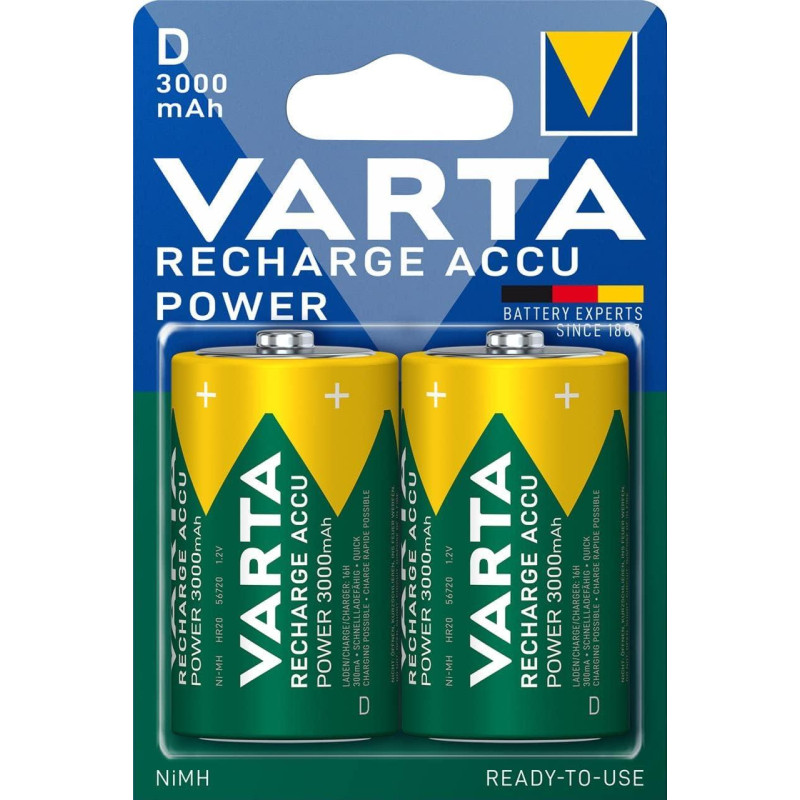 BLÍSTER 2 PILAS VARTA RECARGABLES D BLÍSTER 2 PILAS VARTA RECARGABLES D