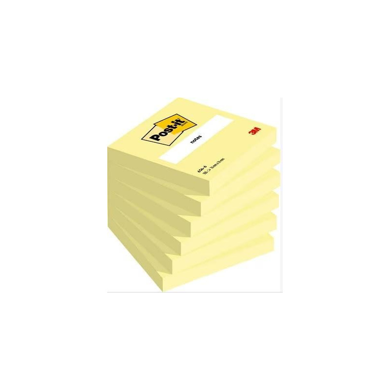 PACK 6 BLOCS NOTAS POST-IT 76x76mm CANARY