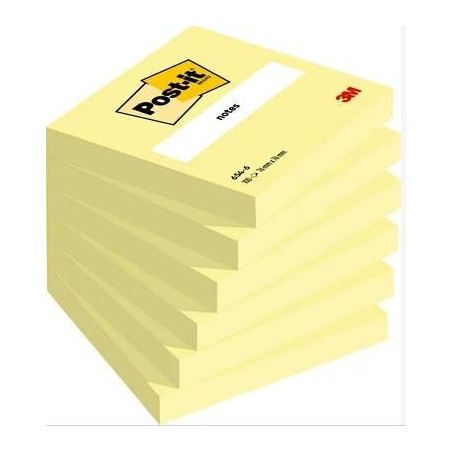 PACK 6 BLOCS NOTAS POST-IT 76x76mm CANARY