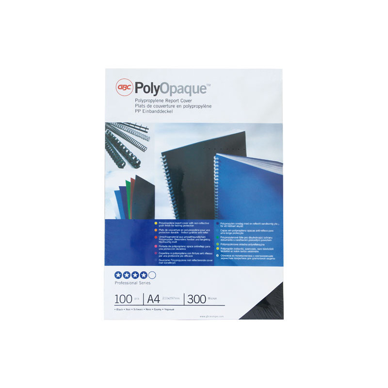 CAJA 100 CUBIERTAS GBC POLYCOVERS 300 MICRAS CAJA 100 CUBIERTAS GBC POLYCOVERS 300 MICRAS