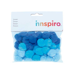 BOLSA 50 POMPONES ACRÍLICOS INNSPIRO Ø25mm CON TUBO