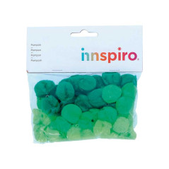 BOLSA 50 POMPONES ACRÍLICOS INNSPIRO Ø25mm CON TUBO