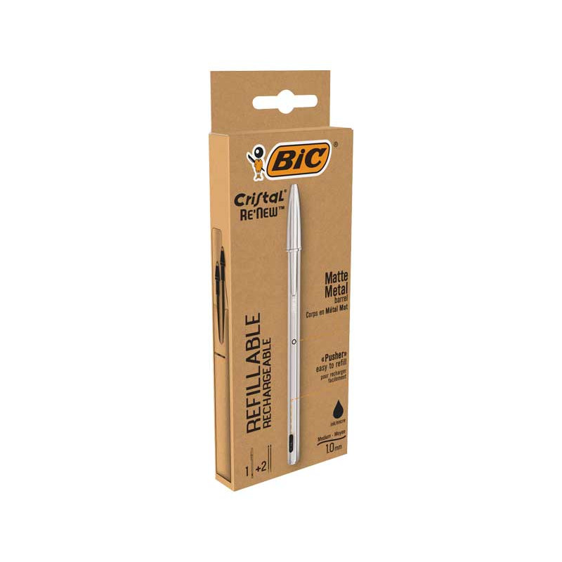 PACK BOLIGRAFO BIC CRISTAL RE`NEW + 2 RECAMBIOS