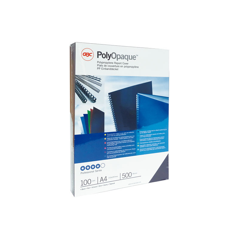 CAJA 100 CUBIERTAS GBC POLYCOVERS 500 MICRAS