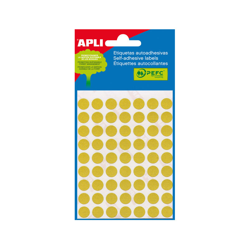 BLÍSTER 5h ETIQUETAS APLI Ø 13mm BLÍSTER 5h ETIQUETAS APLI Ø 13mm