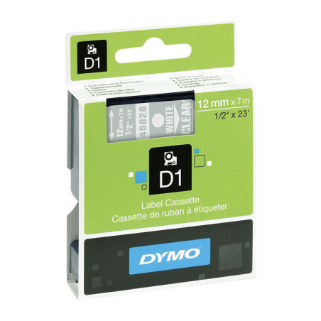 CINTA ROTULAR DYMO D1 12mm BLANCO