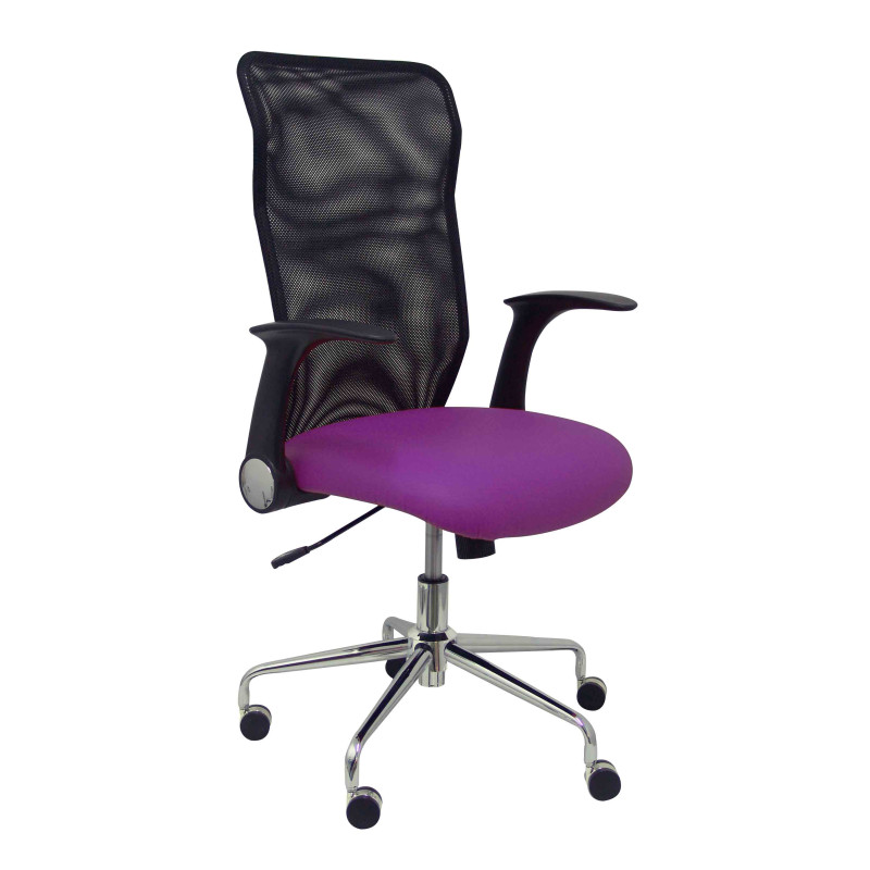 SILLA MINAYA SÍMILPIEL CON BRAZOS MALLA NEGRA SILLA MINAYA SÍMILPIEL CON BRAZOS MALLA NEGRA