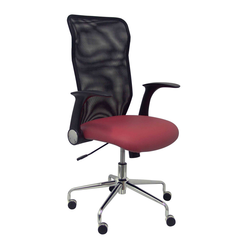 SILLA MINAYA SÍMILPIEL CON BRAZOS MALLA NEGRA SILLA MINAYA SÍMILPIEL CON BRAZOS MALLA NEGRA