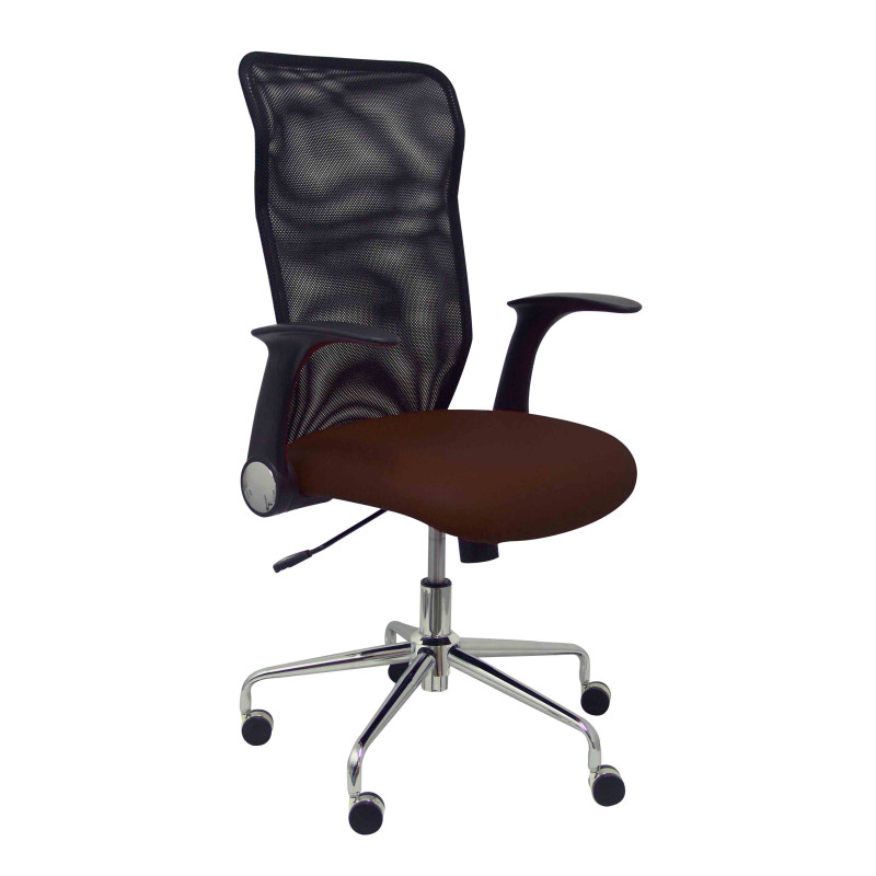 SILLA MINAYA SÍMILPIEL CON BRAZOS MALLA NEGRA SILLA MINAYA SÍMILPIEL CON BRAZOS MALLA NEGRA