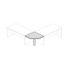 ÁNGULO 90º PARA MESA RECTANGULAR ROCADA SERIE WORK