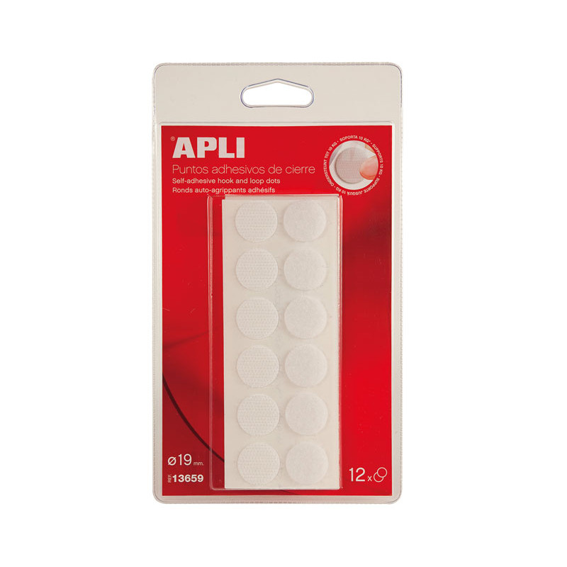 PACK 12 PUNTOS ADHESIVOS DE CIERRE APLI ø19 PACK 12 PUNTOS ADHESIVOS DE CIERRE APLI ø19