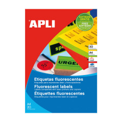 CAJA 20h ETIQUETAS APLI FLUORESCENTES 99,1x67,7mm