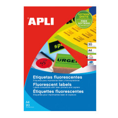 CAJA 20h ETIQUETAS APLI FLUORESCENTES 99,1x67,7mm