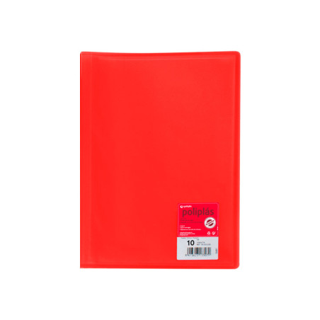 CARPETA GRAFOPLÁS CON 10 FUNDAS POLIPLÁS COLOR TRANSLÚCIDO