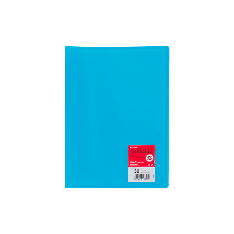 CARPETA GRAFOPLÁS CON 30 FUNDAS POLIPLÁS COLOR TRANSLÚCIDO