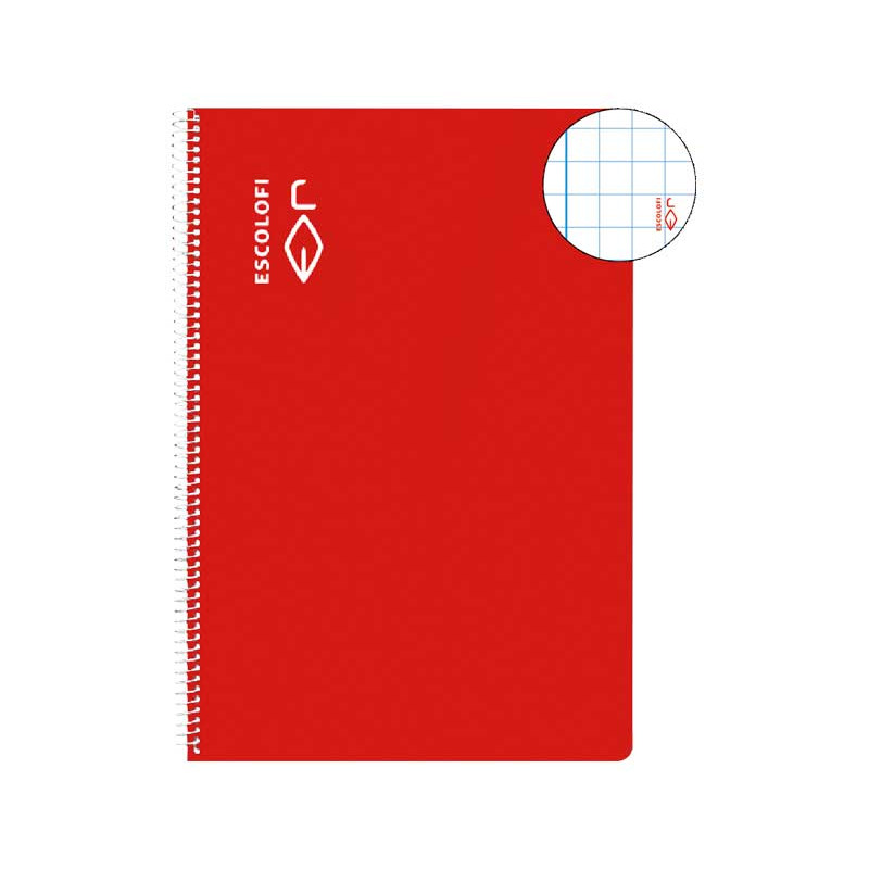 CUADERNO ESPIRAL 100h ESCOLOFI Fº 6x6 CON MARGEN