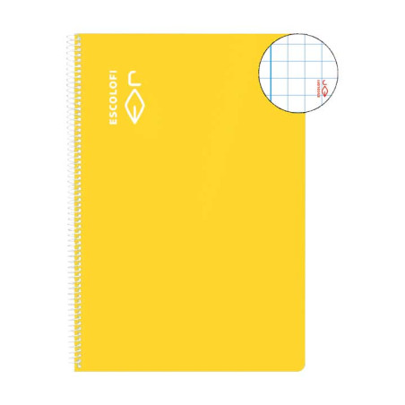 CUADERNO ESPIRAL 100h ESCOLOFI Fº 6x6 CON MARGEN