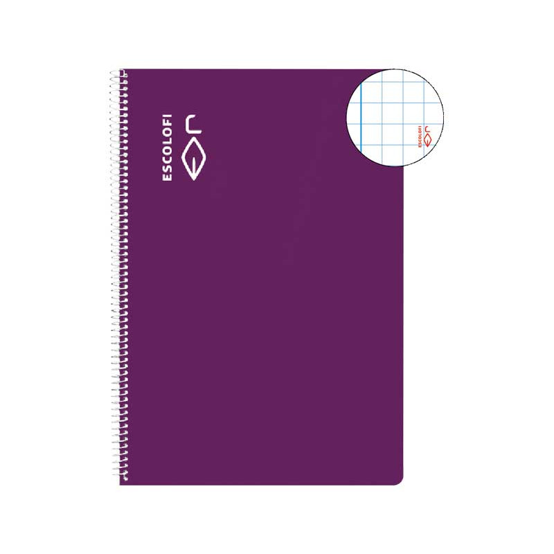 CUADERNO ESPIRAL 100h ESCOLOFI Fº 6x6 CON MARGEN