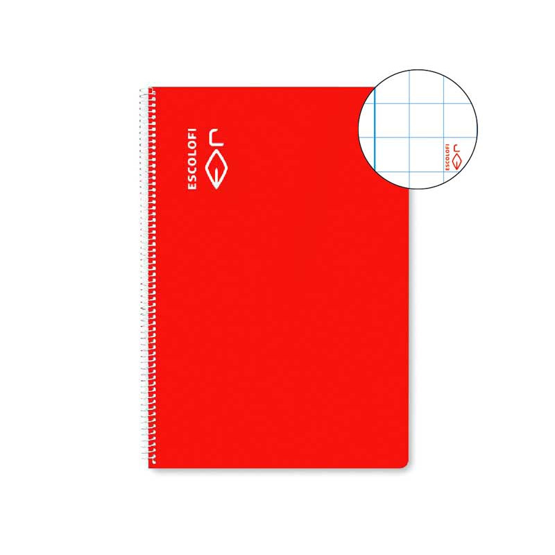 CUADERNO ESPIRAL 100h ESCOLOFI Fº 8x8 CON MARGEN