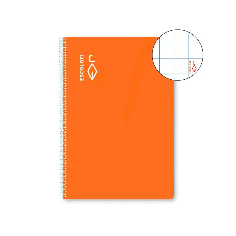 CUADERNO ESPIRAL 100h ESCOLOFI Fº 8x8 CON MARGEN