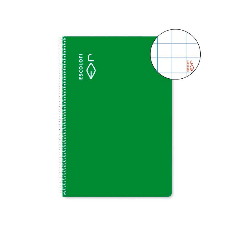 CUADERNO ESPIRAL 100h ESCOLOFI Fº 8x8 CON MARGEN