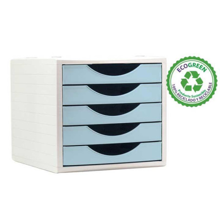 MÓDULO ARCHIVO 2000 5 CAJONES PASTEL ECOGREEN
