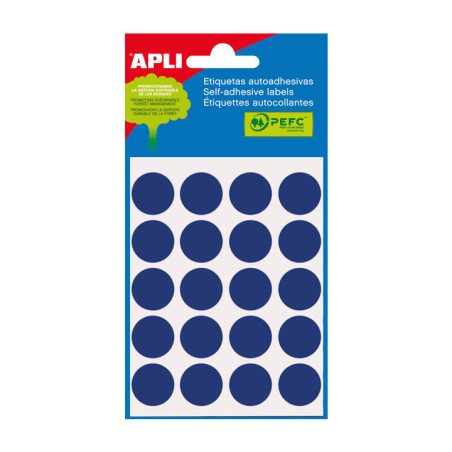 BLÍSTER 5h ETIQUETAS APLI Ø 19mm