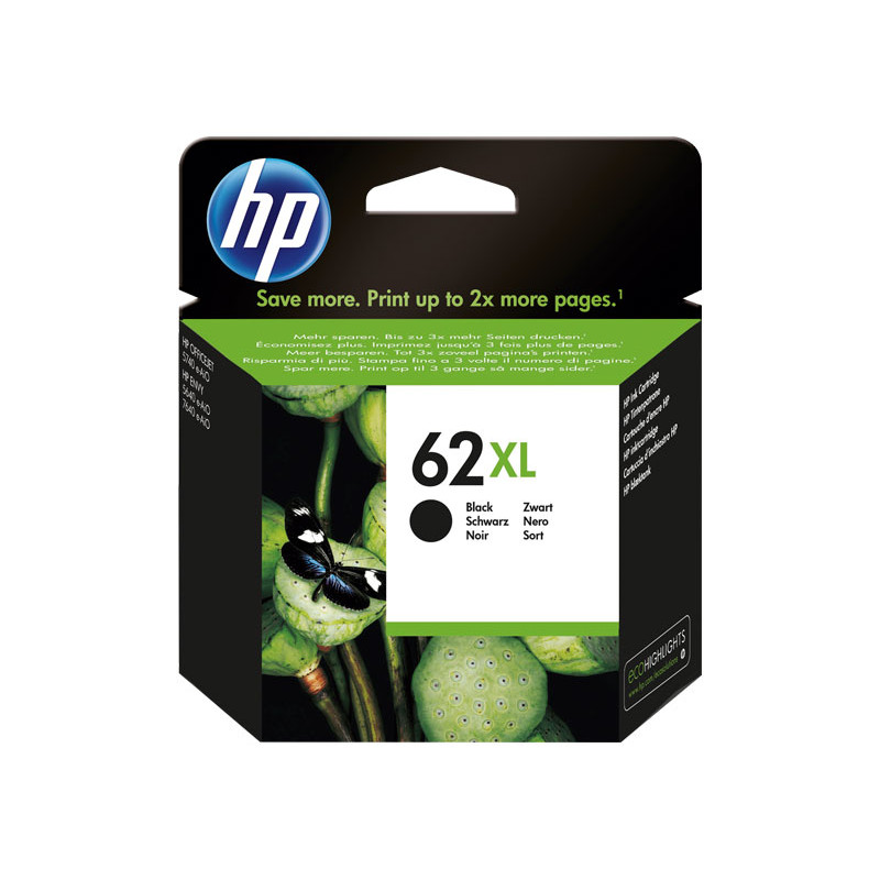 CARTUCHO DE TINTA ORIGINAL HP 62XL DE ALTA CAPACIDAD