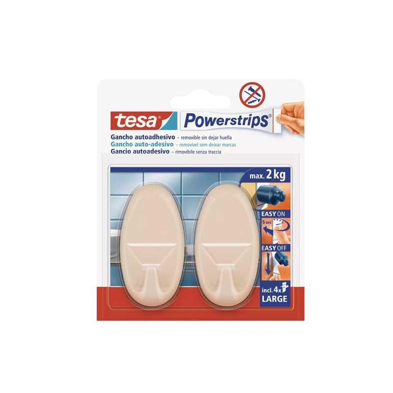 BLÍSTER 2 GANCHOS TESA POWERSTRIPS® OVAL GRANDES