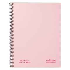 CUADERNO NAVIGATOR A4+ 80h 5X5 COLORES PASTEL