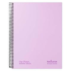 CUADERNO NAVIGATOR A4+ 80h 5X5 COLORES PASTEL